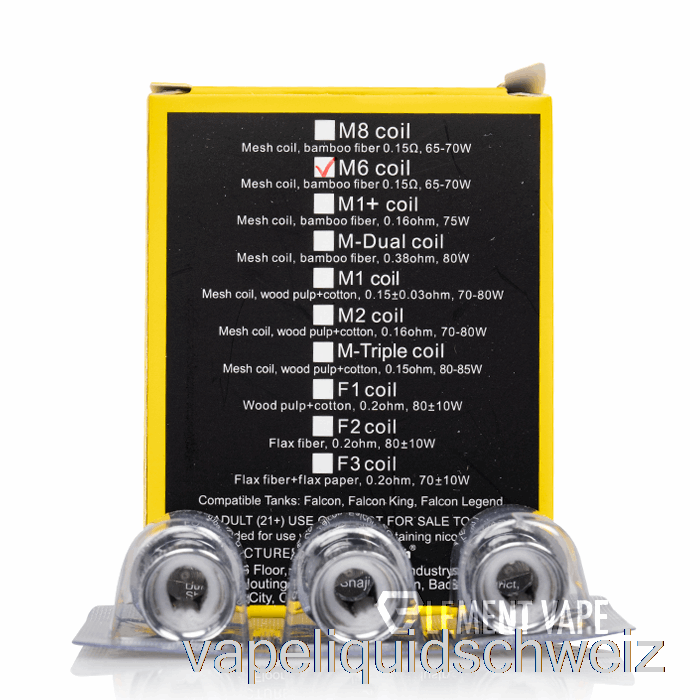 Horizon Falcon Ersatzspulen 0,15 Ohm M6 Mesh Spulen Vape Ohne Nikotin